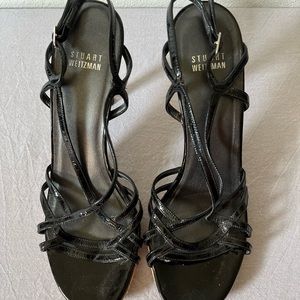 Stuart Weitzman black and cork heels, size 10